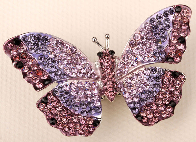 Butterfly stretch ring for women girls summer bling jewelry W crystal gold & silver color wholesale dropship 12