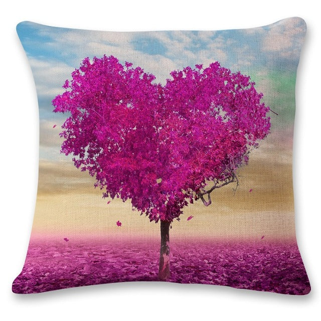 SMAVIA Popular Purple Trees Design Cushion Covers Purple Butterfly Portraits Pillowcase Car/ Chair/ Sofa Pillow Covers 45*45 cm