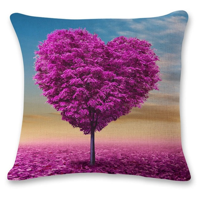 SMAVIA Popular Purple Trees Design Cushion Covers Purple Butterfly Portraits Pillowcase Car/ Chair/ Sofa Pillow Covers 45*45 cm