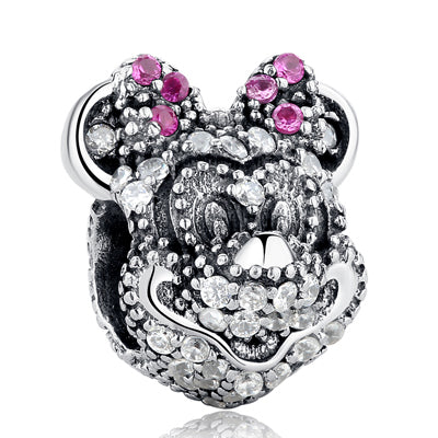 BELAWANG 925 Sterling Silver Heart Crystal Charms Footprint Butterfly Beads Fit Original Pandora Bracelet Bangle DIY Jewelry