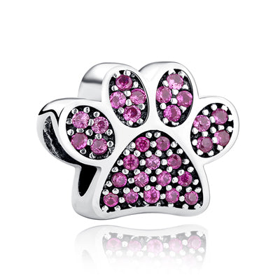 BELAWANG 925 Sterling Silver Heart Crystal Charms Footprint Butterfly Beads Fit Original Pandora Bracelet Bangle DIY Jewelry