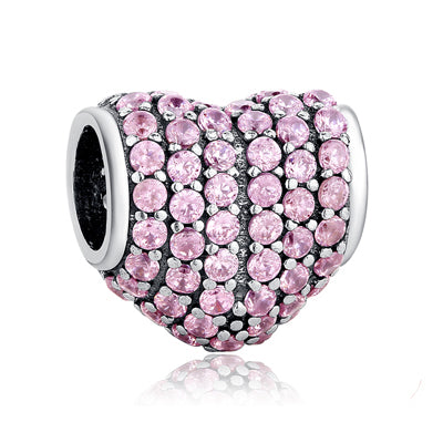 BELAWANG 925 Sterling Silver Heart Crystal Charms Footprint Butterfly Beads Fit Original Pandora Bracelet Bangle DIY Jewelry