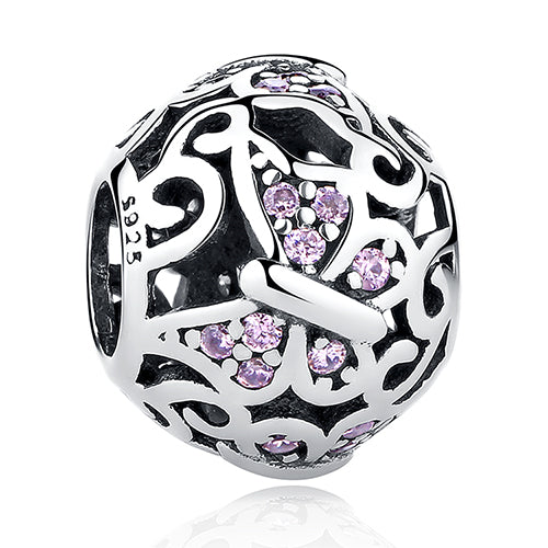 BELAWANG 925 Sterling Silver Heart Crystal Charms Footprint Butterfly Beads Fit Original Pandora Bracelet Bangle DIY Jewelry