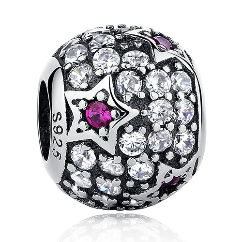 BELAWANG 925 Sterling Silver Heart Crystal Charms Footprint Butterfly Beads Fit Original Pandora Bracelet Bangle DIY Jewelry