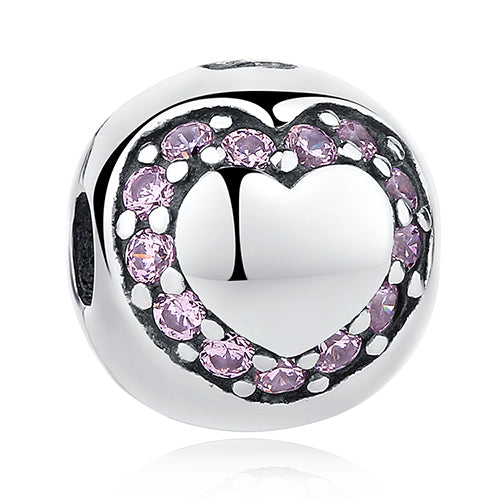 BELAWANG 925 Sterling Silver Heart Crystal Charms Footprint Butterfly Beads Fit Original Pandora Bracelet Bangle DIY Jewelry