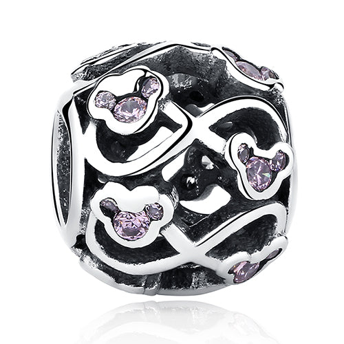 BELAWANG 925 Sterling Silver Heart Crystal Charms Footprint Butterfly Beads Fit Original Pandora Bracelet Bangle DIY Jewelry