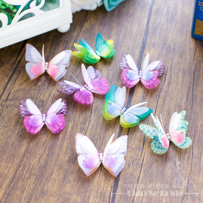 8pcs Cute women hair clips butterfly hairpins vintage hair ornaments girl hairgrips festival wedding accessories Gifts caidie