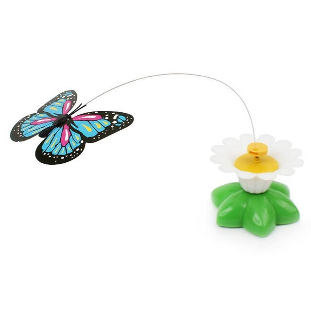 Cat Toys Electric Rotating Colorful Butterfly Funny Pet Seat ScratchToy For Cats Kitten 8 x 5.5cm