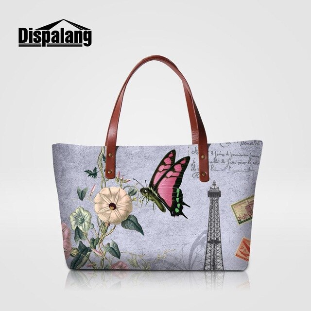 Dispalang Brand Women Bag Animal Butterfly Print Handbags Female Casual Shoulder Bag Ladies Beach Bags Girls Top-handle Bags