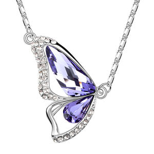 hot selling trendy butterfly design for women wedding party jewelry luxury designer necklaces made with SWA elements crystal