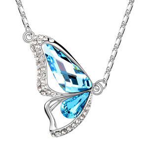hot selling trendy butterfly design for women wedding party jewelry luxury designer necklaces made with SWA elements crystal