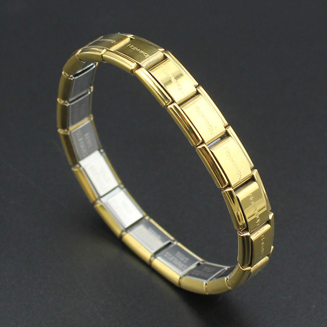 Hapiship 2017 Women Man Fashion Style Jewelry Heart Flower Butterfly Cross Dolphins 316L Stainless Steel Elastic Bracelet Bangle