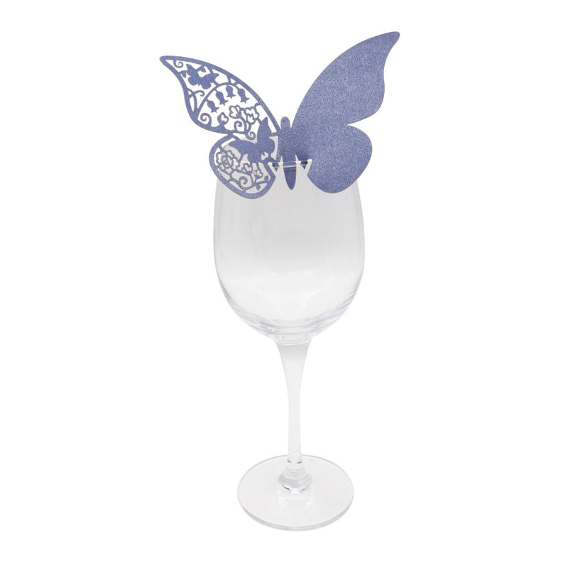 30pcs/lot Laser Cut Paper Butterfly Wine Glass Card Name Place Cup Escort Card for Wedding Christmas Birthday Party Decorations