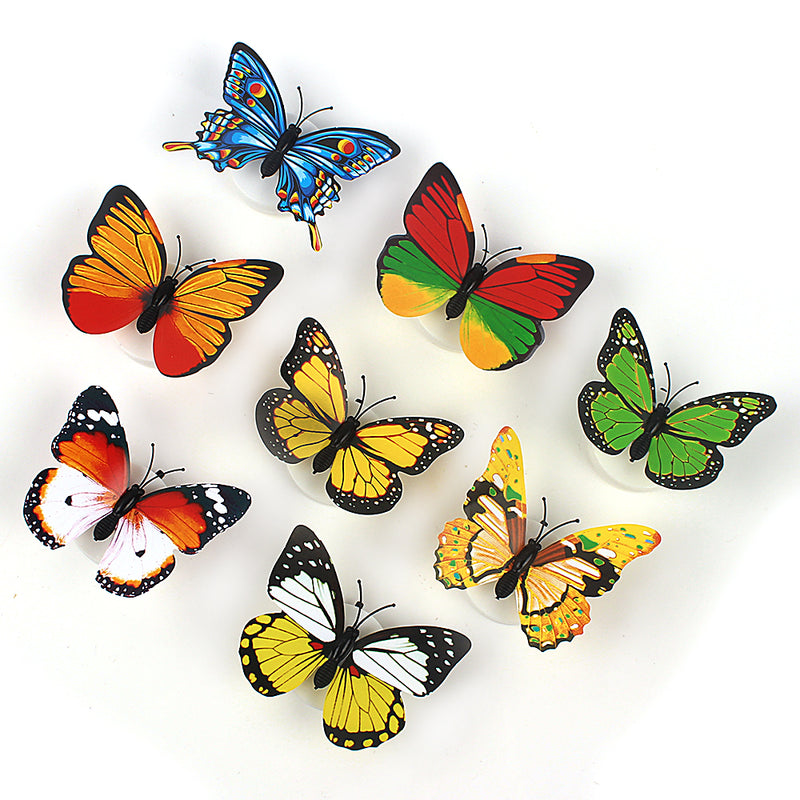 Flashing Lamps Novely Home Decoration Artificial Wall Nightlights Colorful Butterfly For Wedding baby Room LED Night Light ABS