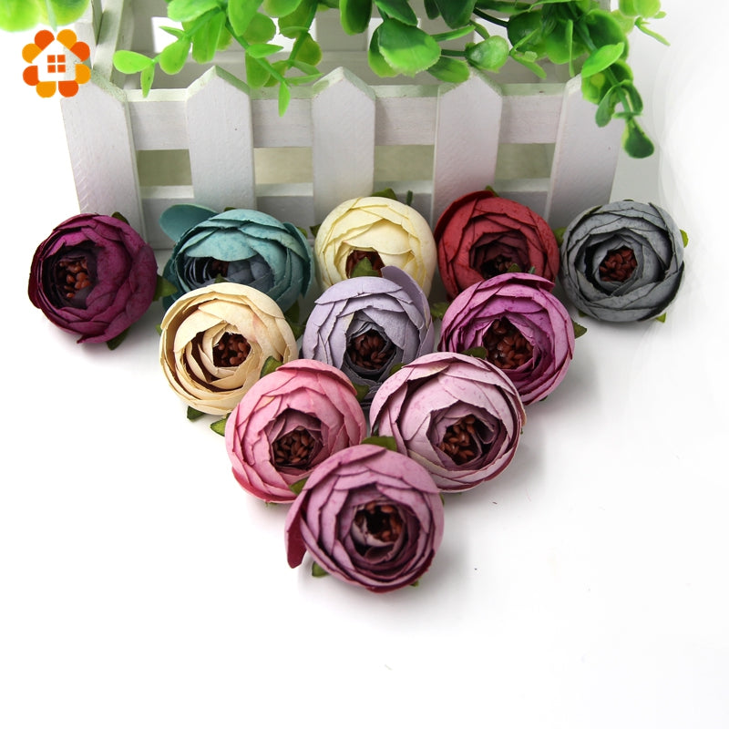 5pcs DIY Artificial Flower Flower Garland Craft Fake Flower Artificial Flower Head Wedding Decoration Wreaths  Multicolor