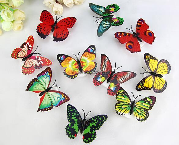 Night Light Lamp with Suction Pad Hot 1 pcs Profeesioanl 7 Color Changing Butterfly Bedside Lights Indoor Lighting Decorations