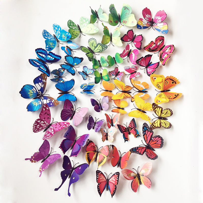 72pc Butterflies Wall Stickers Home Decor Art Wall Decals For Kids Room Wall Stickers Kitchen Wall Sticker Decoration Poster