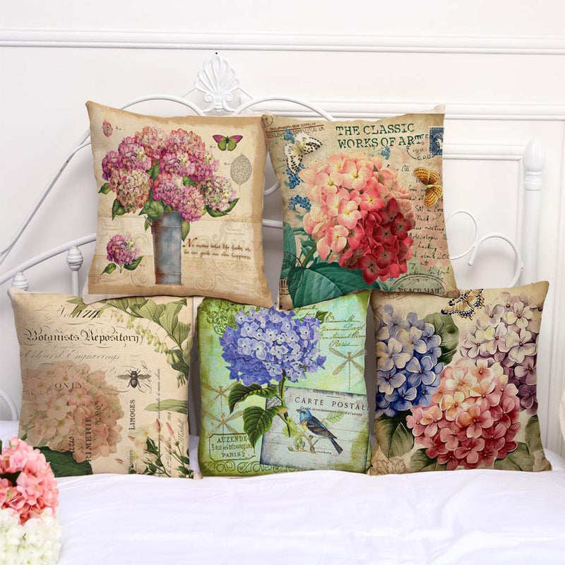 Unique European Style Beautiful Flowers Vintage Butterfly Cushion Cover Decorative Car Home Decor Sofa Throw Pillow Case