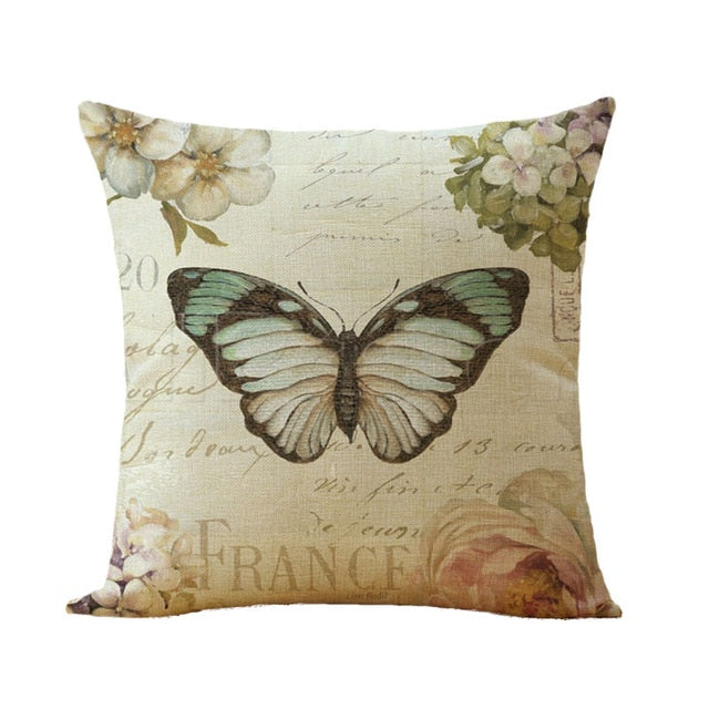 Flower Birds Cushion cover Butterfly Pillowcase sofa Decorative Cushion Cover for Sofa Home Decor Throw Pillow Case Pillows