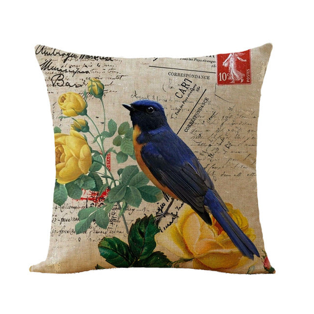 Flower Birds Cushion cover Butterfly Pillowcase sofa Decorative Cushion Cover for Sofa Home Decor Throw Pillow Case Pillows