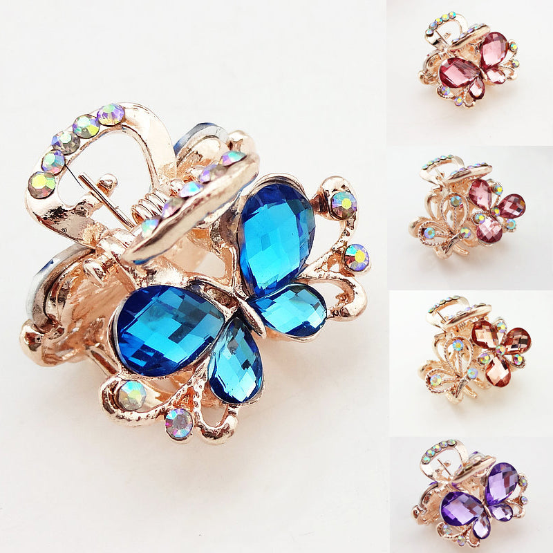 LNRRABC Women Chic Rhinestones Hair Claw Butterfly Hair pins Accessories Headwear Hair Ornament tiara para cabelo hair jewelry