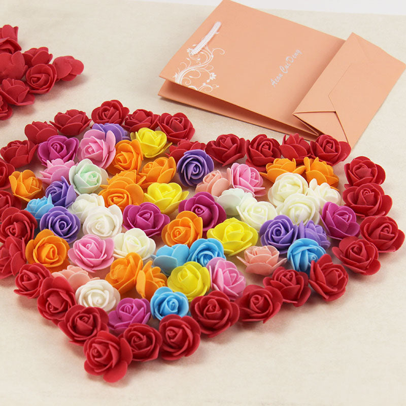30pcs Mini PE Foam Artificial Rose Flowers For Wedding Car Decoration DIY Wreath Decorative Valentine Day Fake Flowers