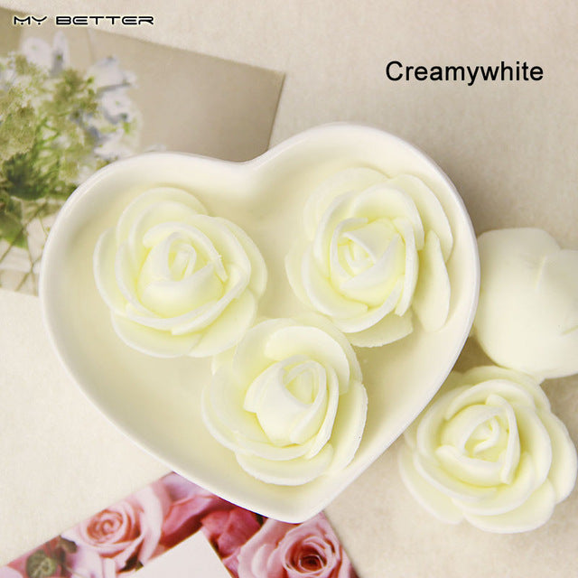 30pcs Mini PE Foam Artificial Rose Flowers For Wedding Car Decoration DIY Wreath Decorative Valentine Day Fake Flowers