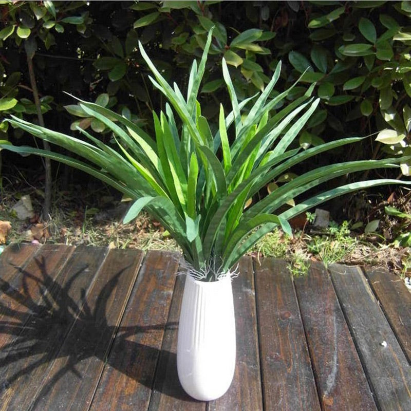 New Fashion Delightful Green Artificial Orchid Leaves Cymbidium Grass Lifelike Plants Party Garden Floral Decor