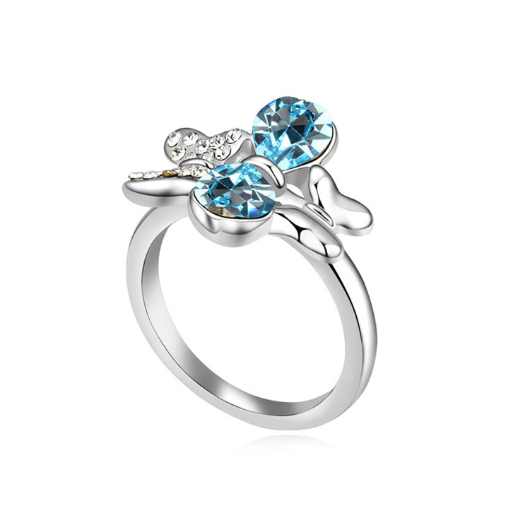 Btime   Crystal Lord of the Butterfly Rings for Women Fashion Wedding Jewelry Anel Feminino VintageStyle Crystals From Swarovski
