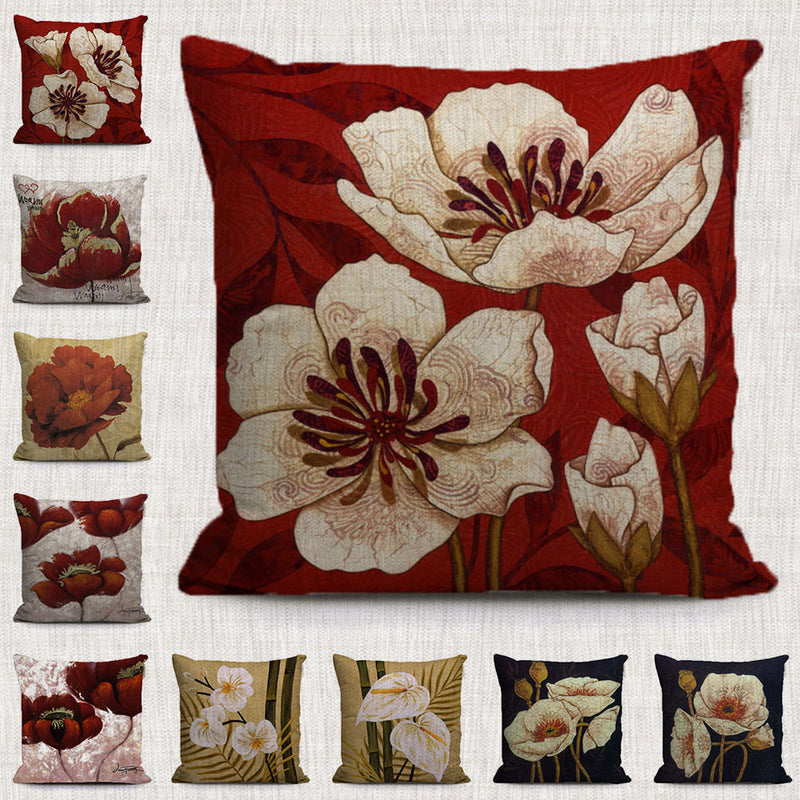 gorgeous lily bloom flowers decorative pillows covers butterfly plants throw cushion cases for sofa home