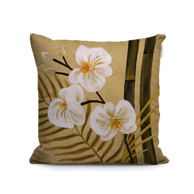 gorgeous lily bloom flowers decorative pillows covers butterfly plants throw cushion cases for sofa home