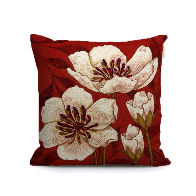 gorgeous lily bloom flowers decorative pillows covers butterfly plants throw cushion cases for sofa home