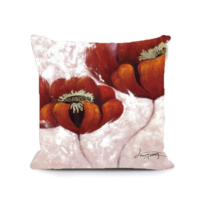 gorgeous lily bloom flowers decorative pillows covers butterfly plants throw cushion cases for sofa home