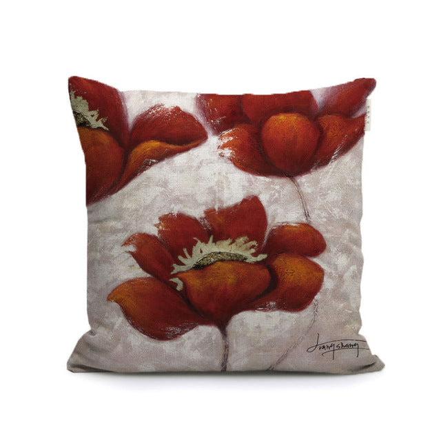 gorgeous lily bloom flowers decorative pillows covers butterfly plants throw cushion cases for sofa home