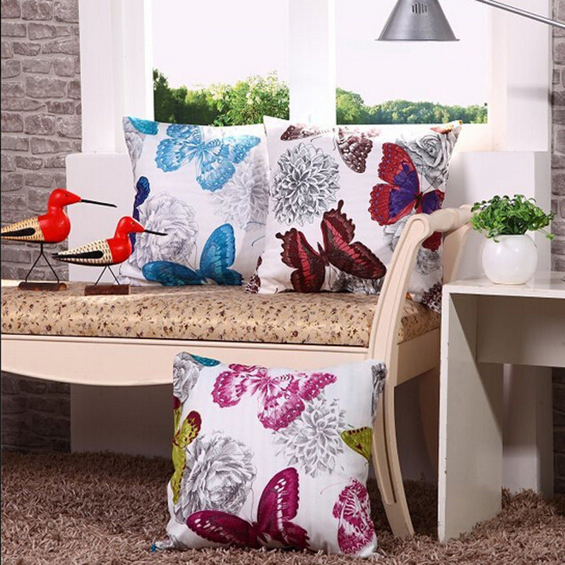Hot 44*44cm Cushions Classic Butterfly Sofa Throw Pillow Case Cushion Cover Home Decor Gift Free Shipping High Quality DN796