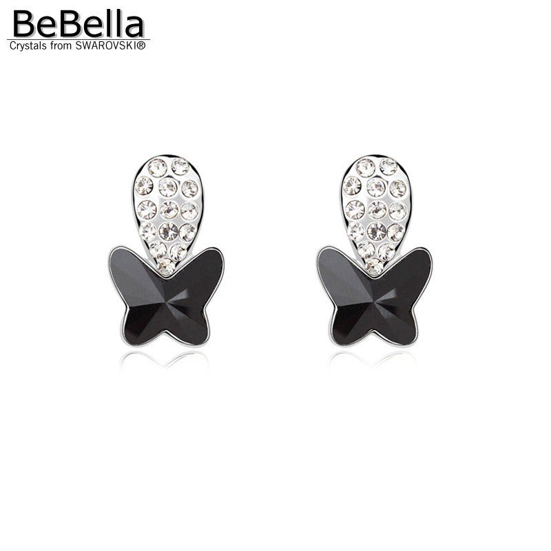 BeBella women gift 3 colors women crystal butterfly earrings made with Austrian crystals from Swarovski