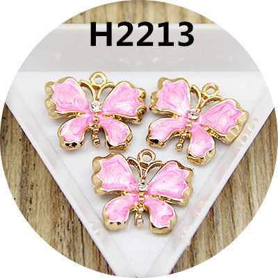 Free Shipping 20PCS Enamel Butterfly Jewelry Pendant Charms Gold Tone Metal Alloy DIY Bracelet Necklace Earring Pendant Charm