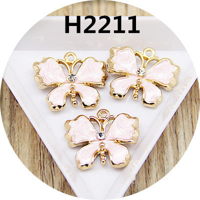 Free Shipping 20PCS Enamel Butterfly Jewelry Pendant Charms Gold Tone Metal Alloy DIY Bracelet Necklace Earring Pendant Charm