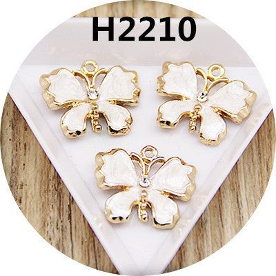 Free Shipping 20PCS Enamel Butterfly Jewelry Pendant Charms Gold Tone Metal Alloy DIY Bracelet Necklace Earring Pendant Charm