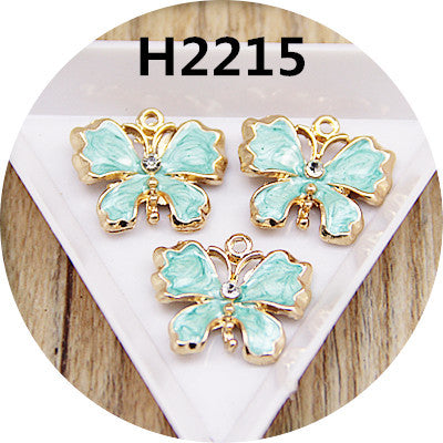 Free Shipping 20PCS Enamel Butterfly Jewelry Pendant Charms Gold Tone Metal Alloy DIY Bracelet Necklace Earring Pendant Charm