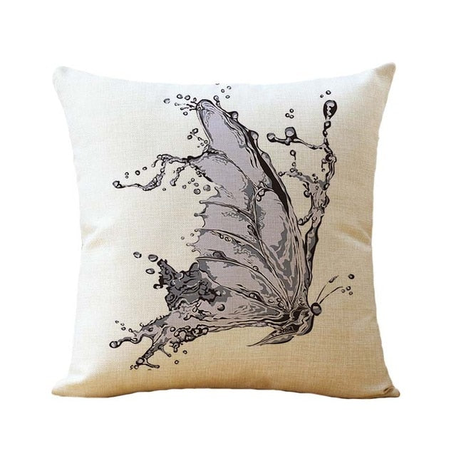 45*45cm Cotton Linen Cushion Covers Throw Pillows Case Butterfly Pattern Sofa Cushions Cover Home Decor Pillow Cover funda cojin