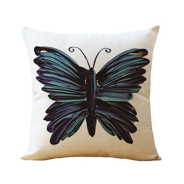 45*45cm Cotton Linen Cushion Covers Throw Pillows Case Butterfly Pattern Sofa Cushions Cover Home Decor Pillow Cover funda cojin