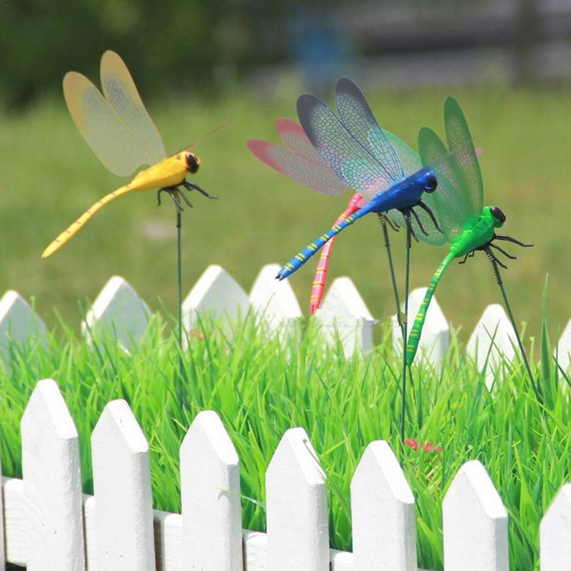 5pcs Colorful Simulation Truss Family HolidayGarden Ornament Dragonfly Garden Art Creative Lawn Window Beautiful Art Decorations