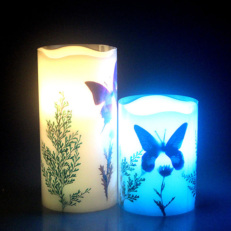 flameless butterfly led wax candle light/wireless remote control/timer lamp for hotel club home decoration/timing night light