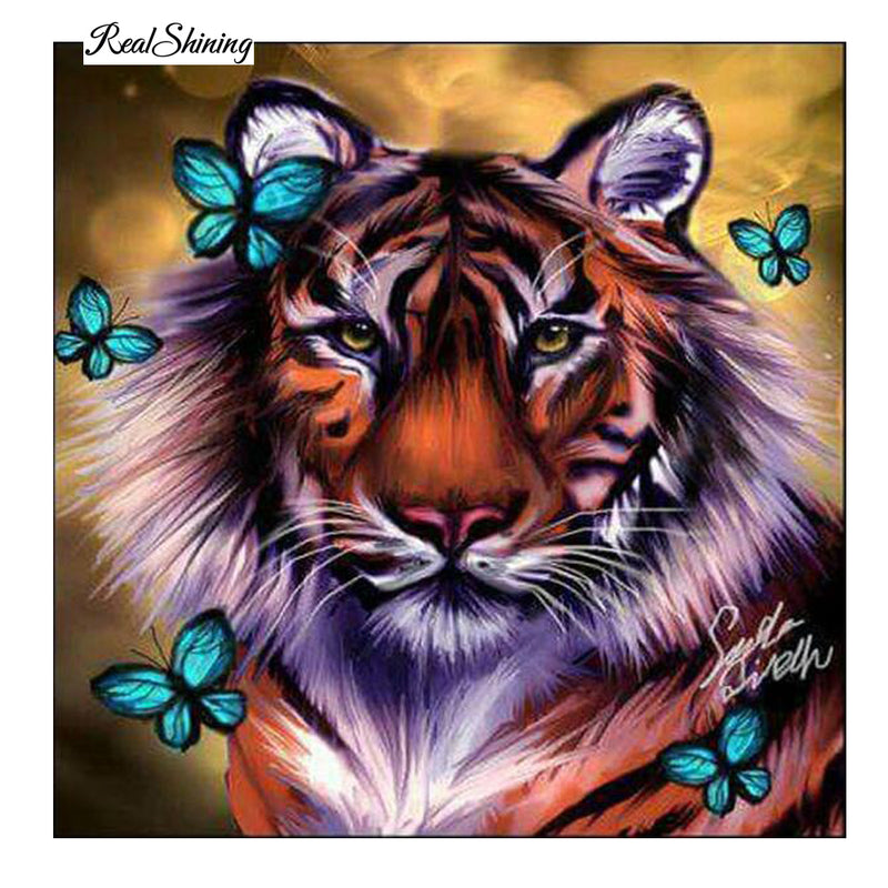 5D Diamond Painting Butterfly Tiger Room Decor Needlework Crafts Gift DIY Diamond Mosaic Embroidery Full Crystal Painting R39
