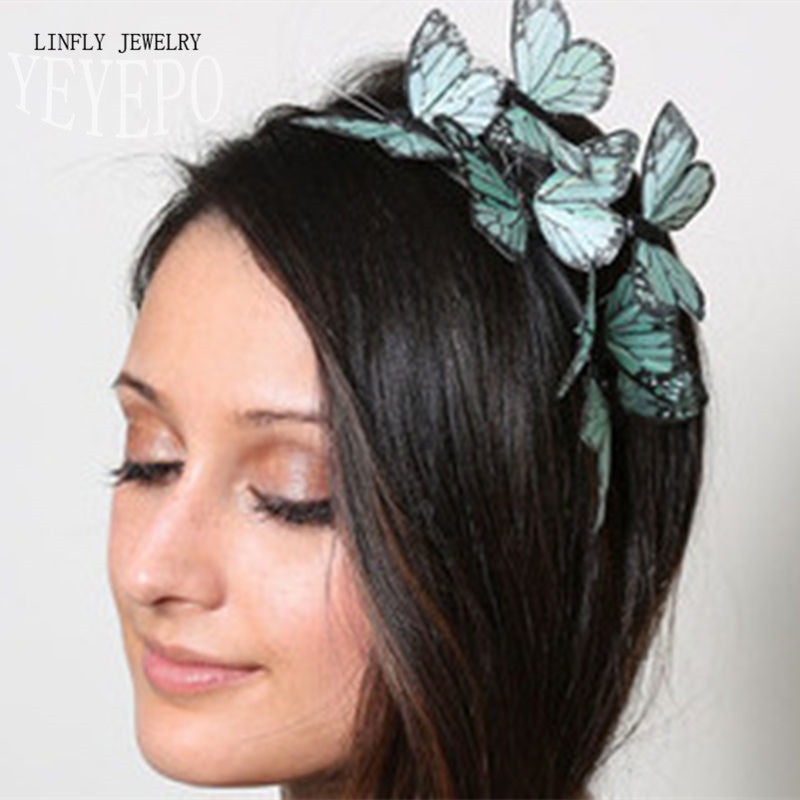 Fashion Jewelry Cloth simulation butterfly hair bands jewelry high quality stereo headband Hair Accessories