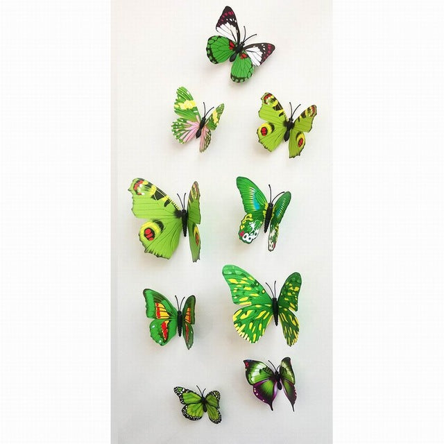 3D Butterfly Wall Decals Multicolor PVC Wall Stickers For TV Wall Kids Bedroom Wall Home house Decoration New fashion