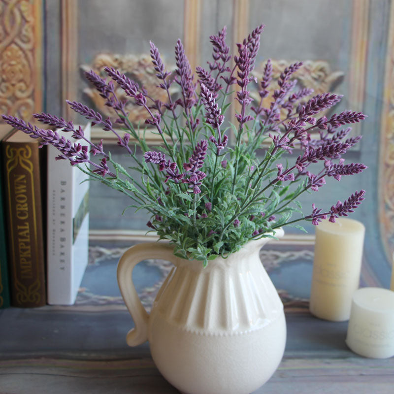 Mini Fresh Green Fake Plants Artificial Bouquet Lavender Leaves Grass Wedding Home Floral Decor Flowers Arrangement