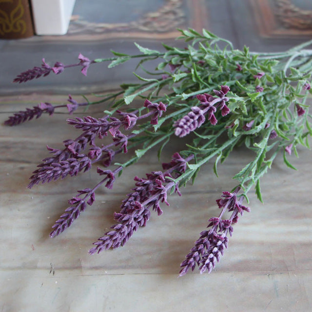 Mini Fresh Green Fake Plants Artificial Bouquet Lavender Leaves Grass Wedding Home Floral Decor Flowers Arrangement