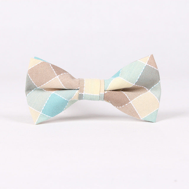 New Fashion Men's Adjustable Cotton Bowtie for Men Wedding Prom Party Neckwear Plaid Bow Ties Women Butterfly Cravat